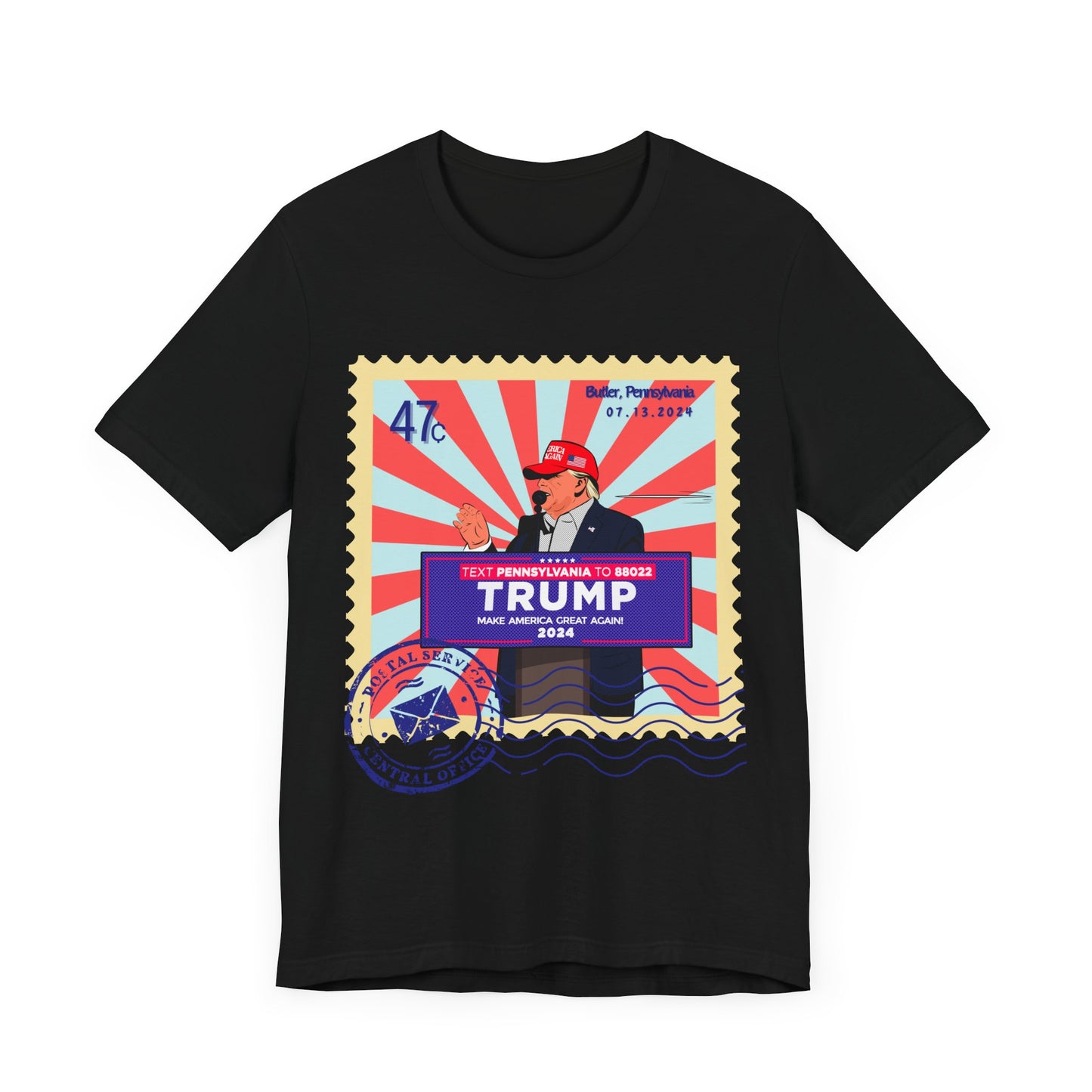 Trump 47c Bullet Dodger Postage Stamp - Unisex T-Shirt