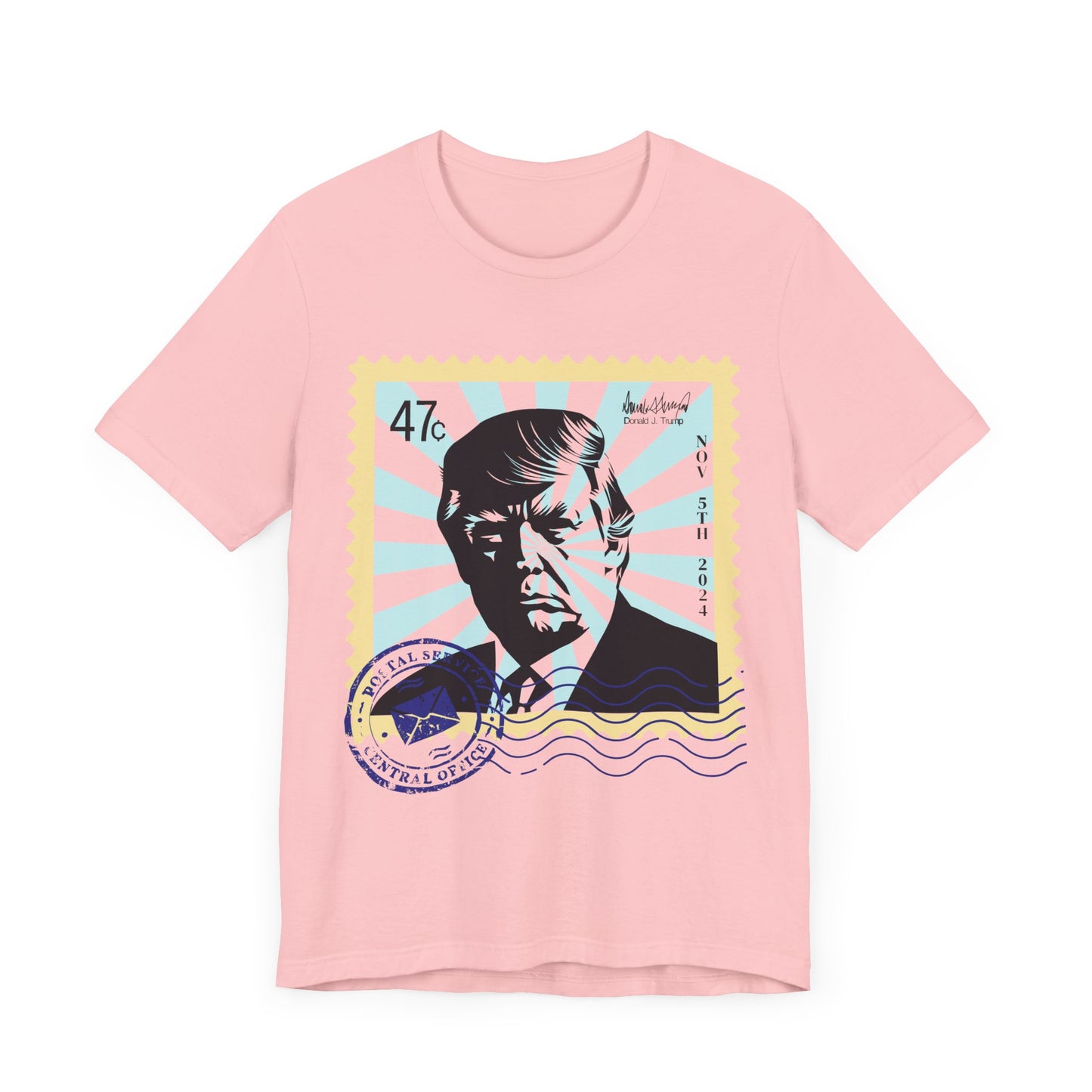 Trump 47c Silhouette Portrait Postage Stamp - Unisex T-Shirt