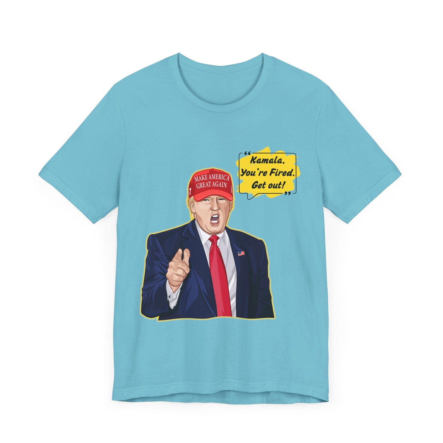 Trump "Kamala, You're Fired. Get Out!" Cartoon Art - Unisex T-Shirt