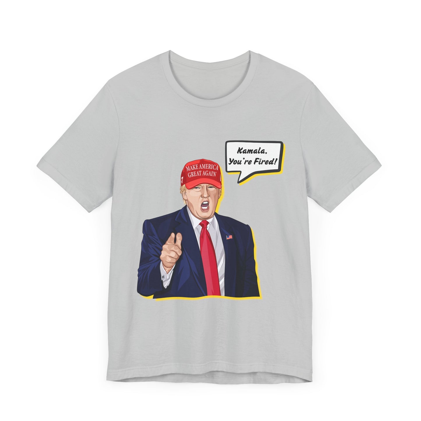 Trump "KAMALA, YOU'RE FIRED!" Cartoon Art IX - Unisex T-Shirt