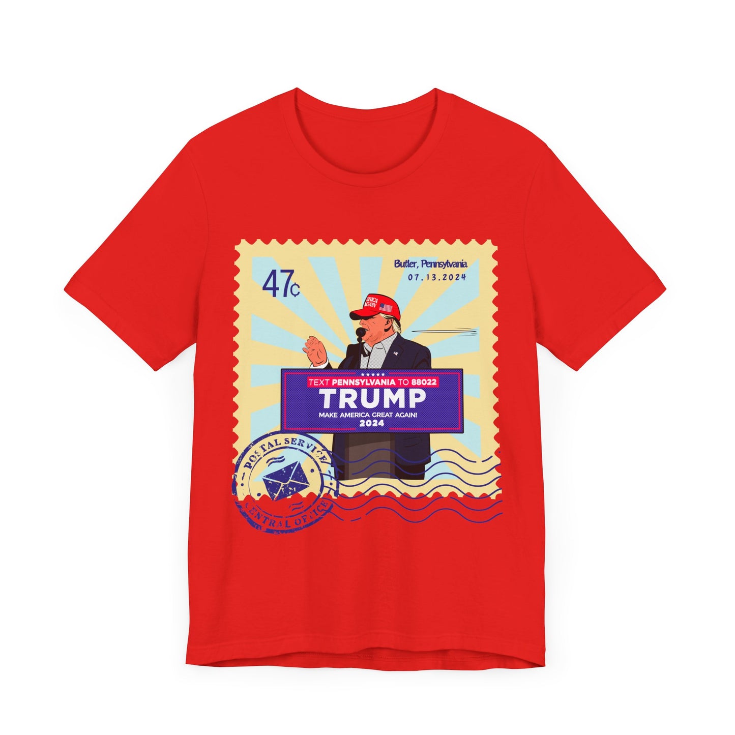 Trump 47c Bullet Dodger II Postage Stamp - Unisex T-Shirt