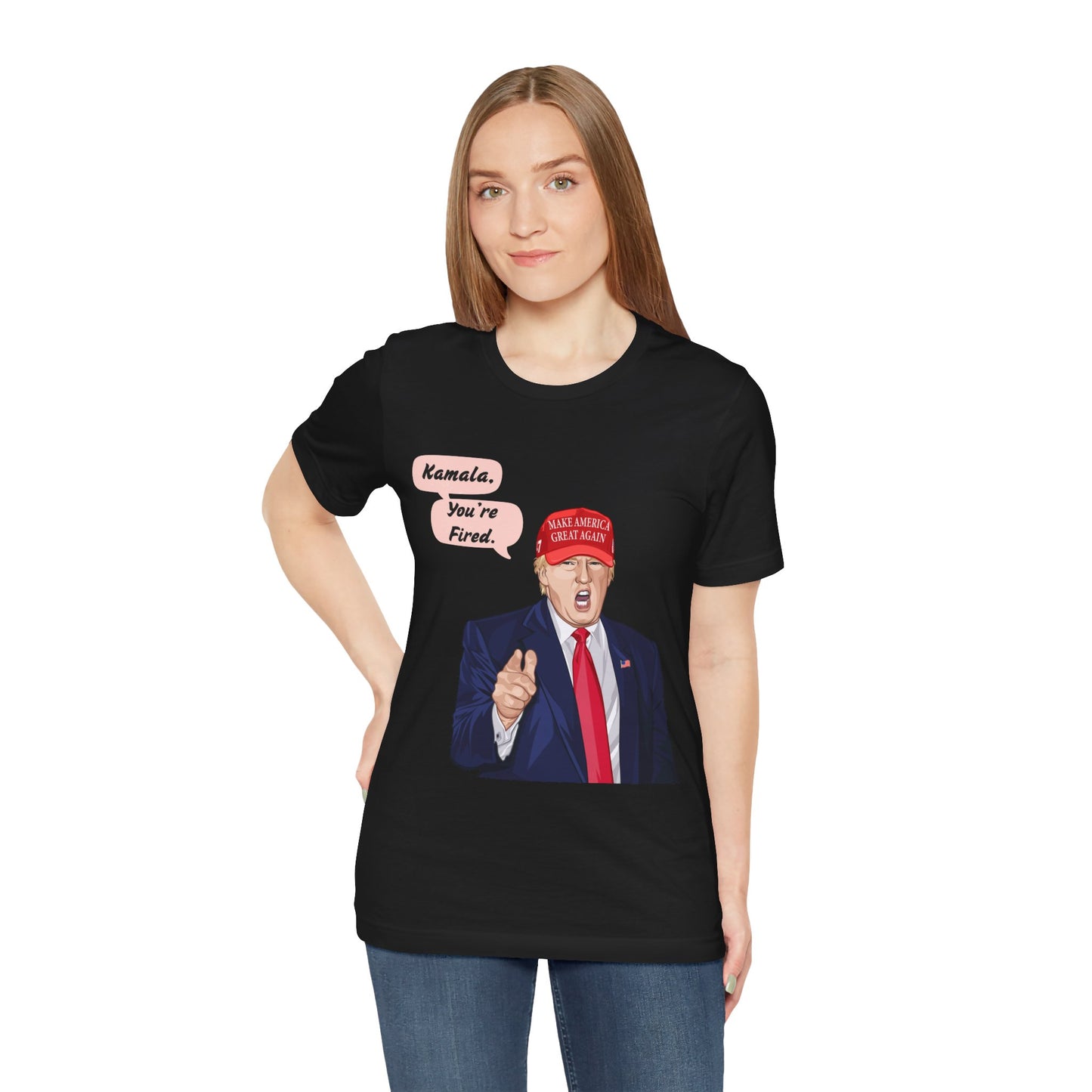 Trump "Kamala, You're Fired!" Cartoon Art X - Unisex T-Shirt