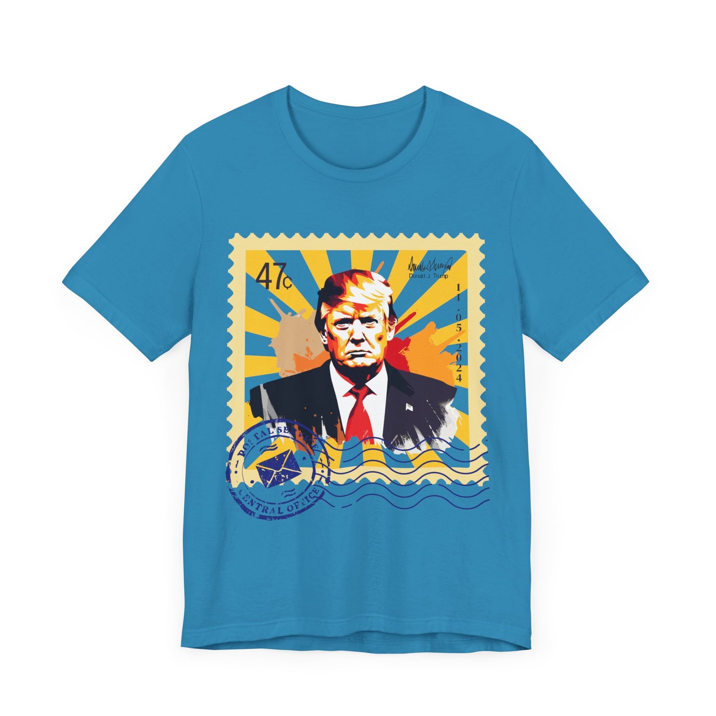 Trump 47c Watercolor Portrait Postage Stamp - Unisex T-Shirt