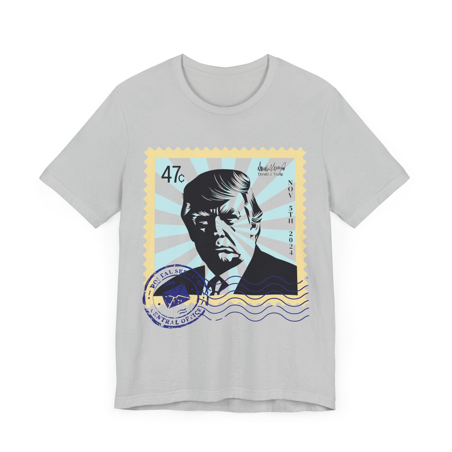 Trump 47c Silhouette Portrait Postage Stamp - Unisex T-Shirt