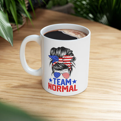 TEAM NORMAL - Ceramic Mug (White, 11oz)
