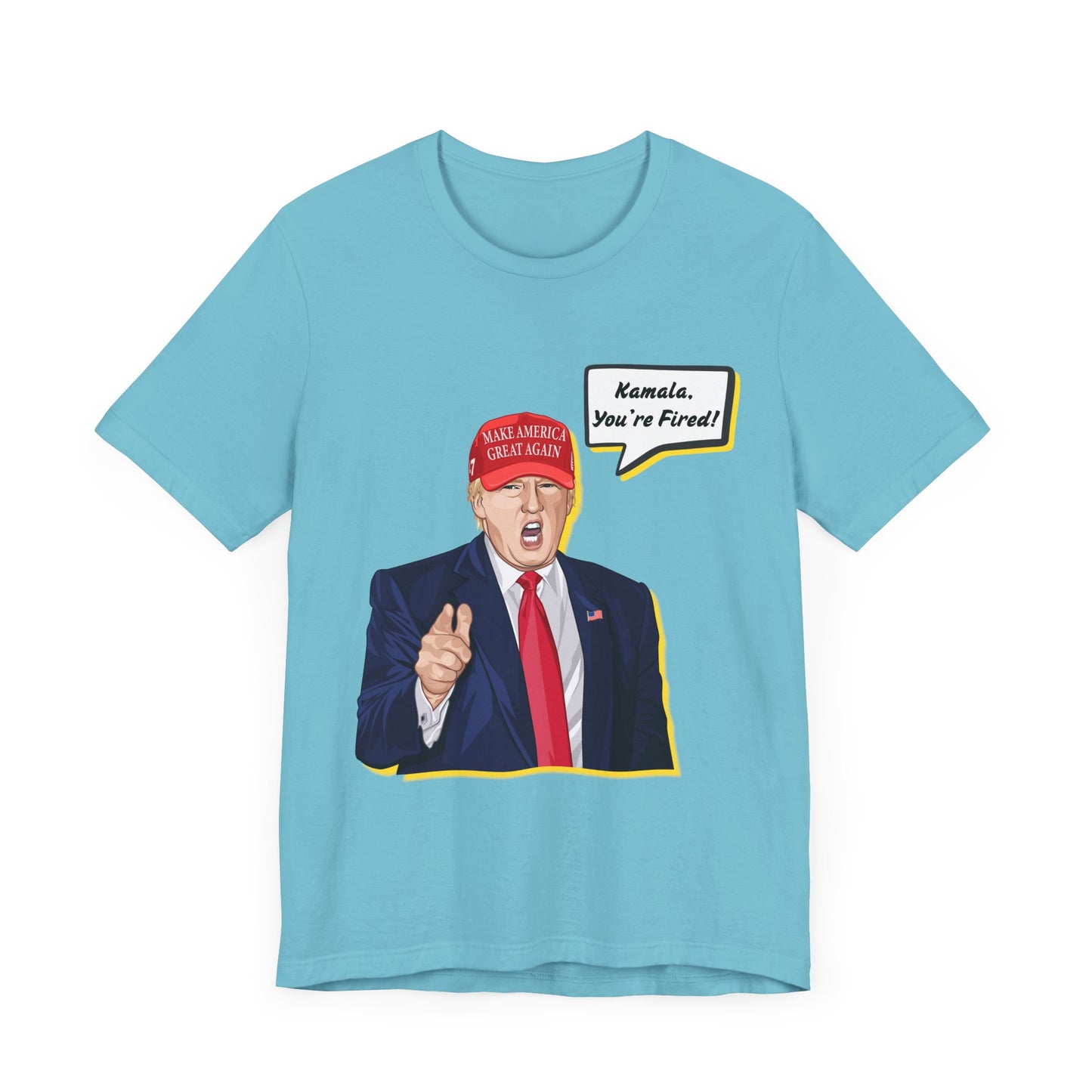 Trump "KAMALA, YOU'RE FIRED!" Cartoon Art IX - Unisex T-Shirt