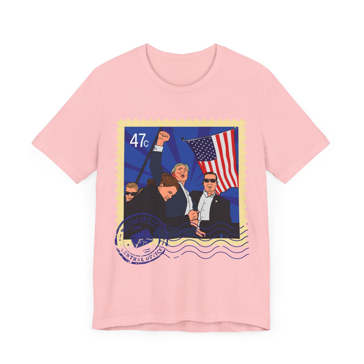 Trump 47c Assassination Defiance Pop Art Postage Stamp - Unisex T-Shirt