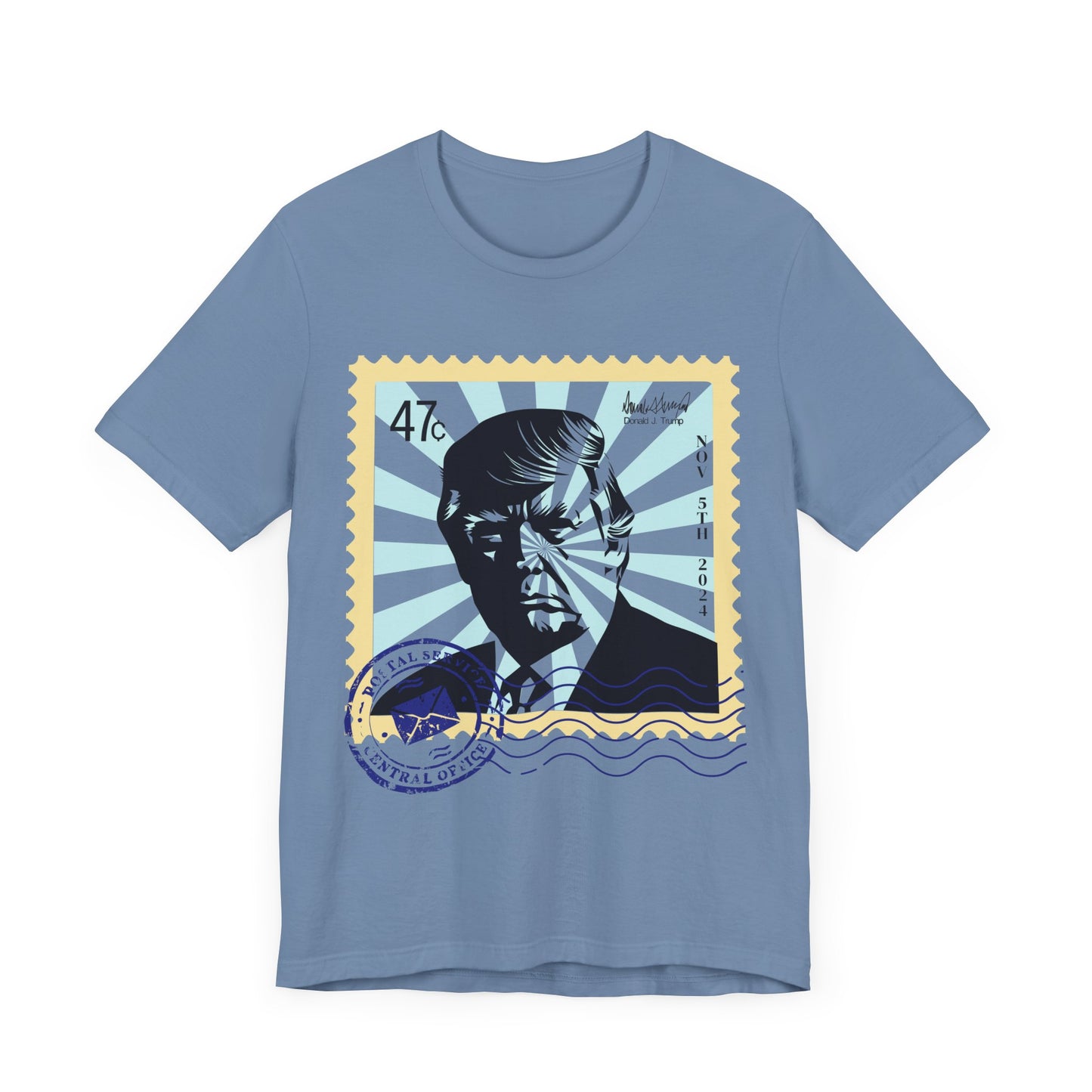 Trump 47c Silhouette Portrait Postage Stamp - Unisex T-Shirt