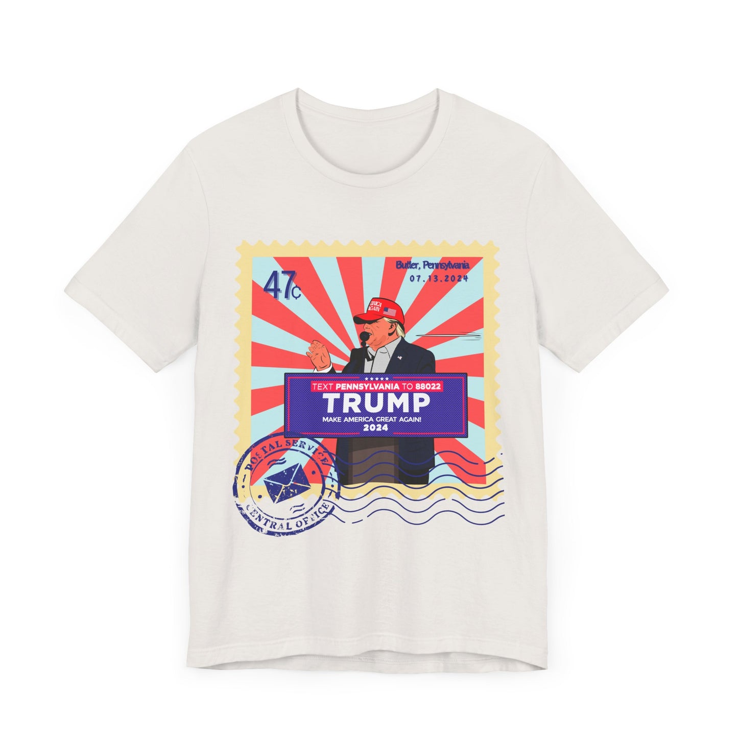 Trump 47c Bullet Dodger Postage Stamp - Unisex T-Shirt