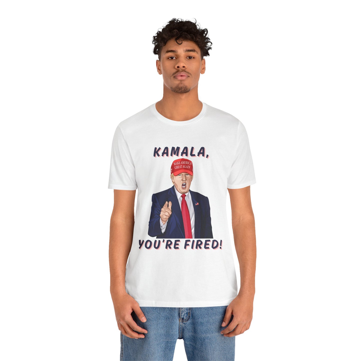 Trump "KAMALA, YOU'RE FIRED!" Cartoon Art IV - Unisex T-Shirt