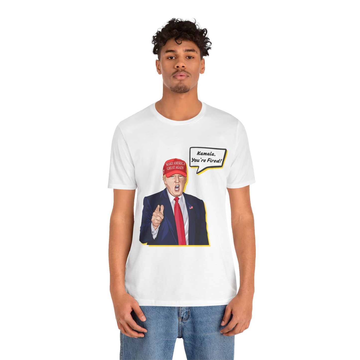 Trump "KAMALA, YOU'RE FIRED!" Cartoon Art IX - Unisex T-Shirt