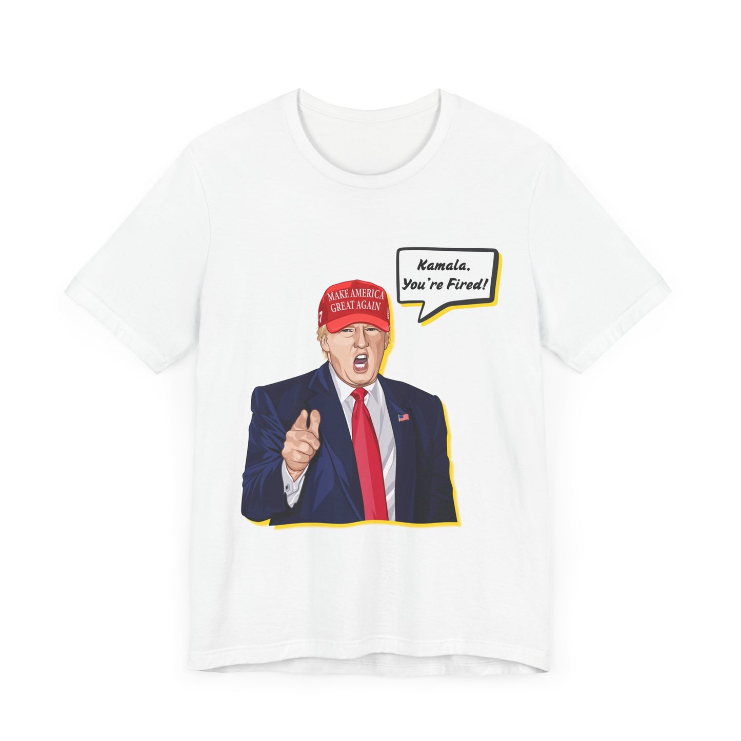 Trump "KAMALA, YOU'RE FIRED!" Cartoon Art IX - Unisex T-Shirt