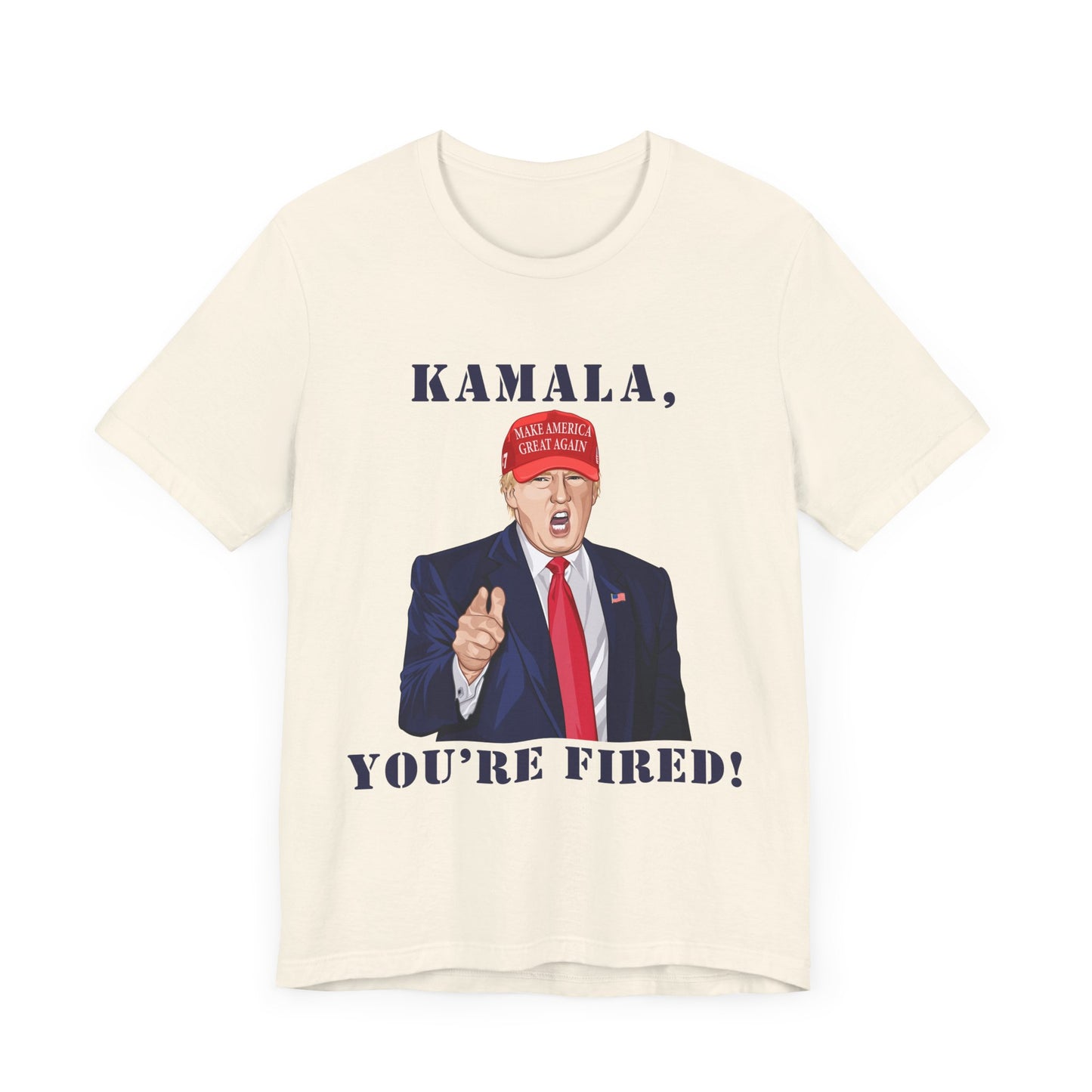 Trump "KAMALA, YOU'RE FIRED!" Cartoon Art VIII - Unisex T-Shirt