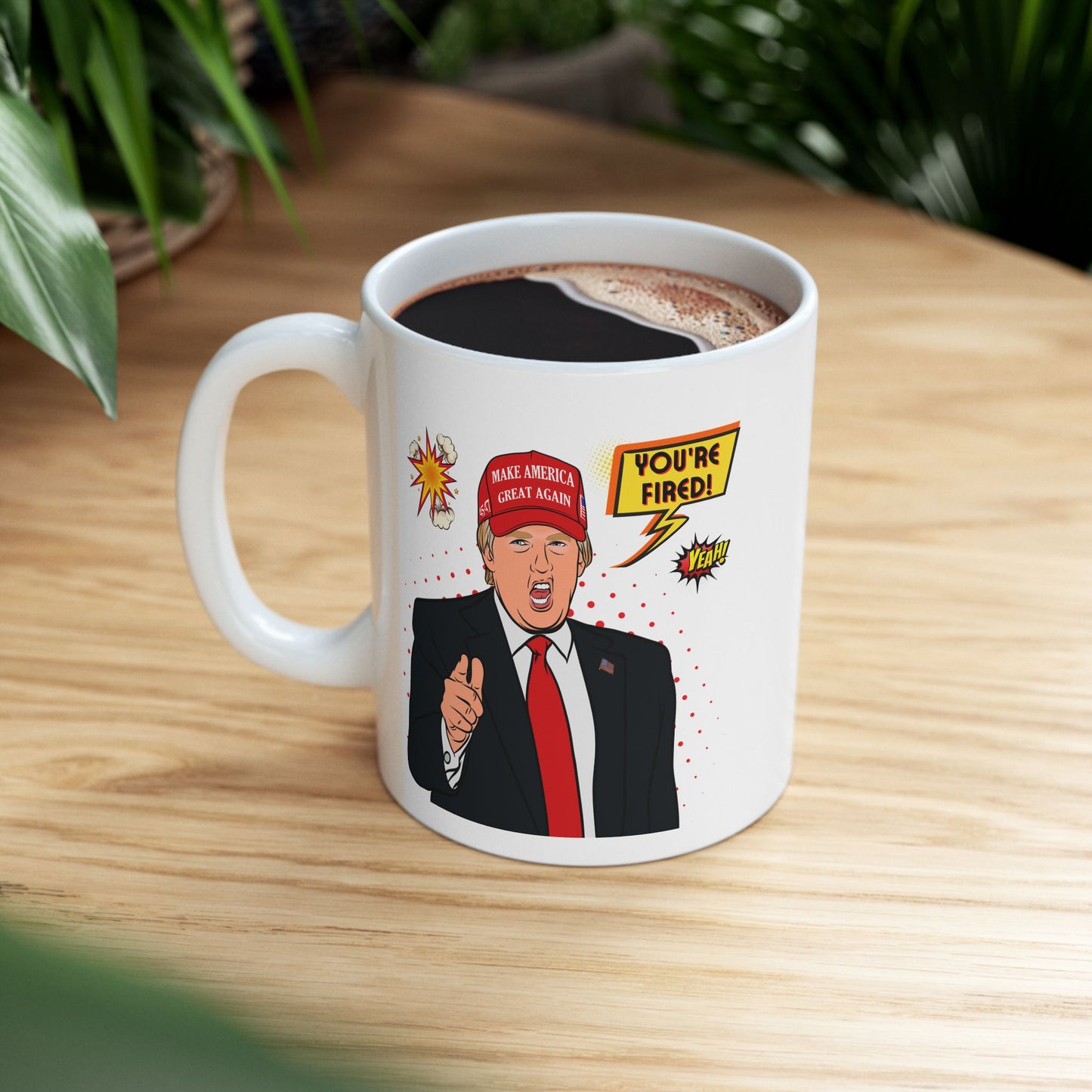 Trump "YOU'RE FIRED!" Pop Art I - Ceramic Mug (White, 11oz)