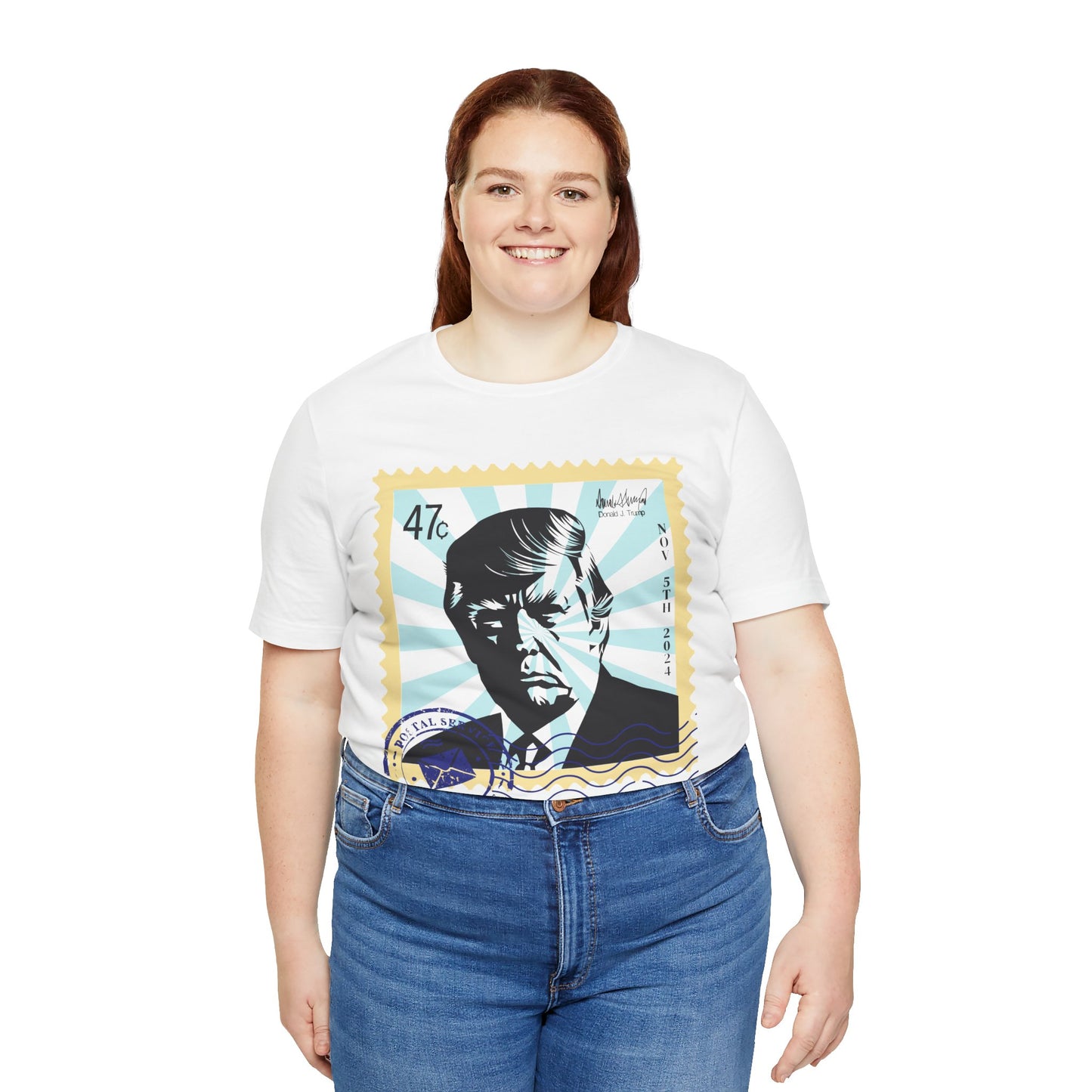 Trump 47c Silhouette Portrait Postage Stamp - Unisex T-Shirt