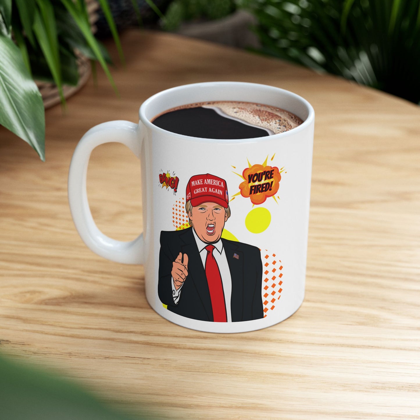 Trump "YOU'RE FIRED!" Pop Art II - Ceramic Mug (White, 11oz)