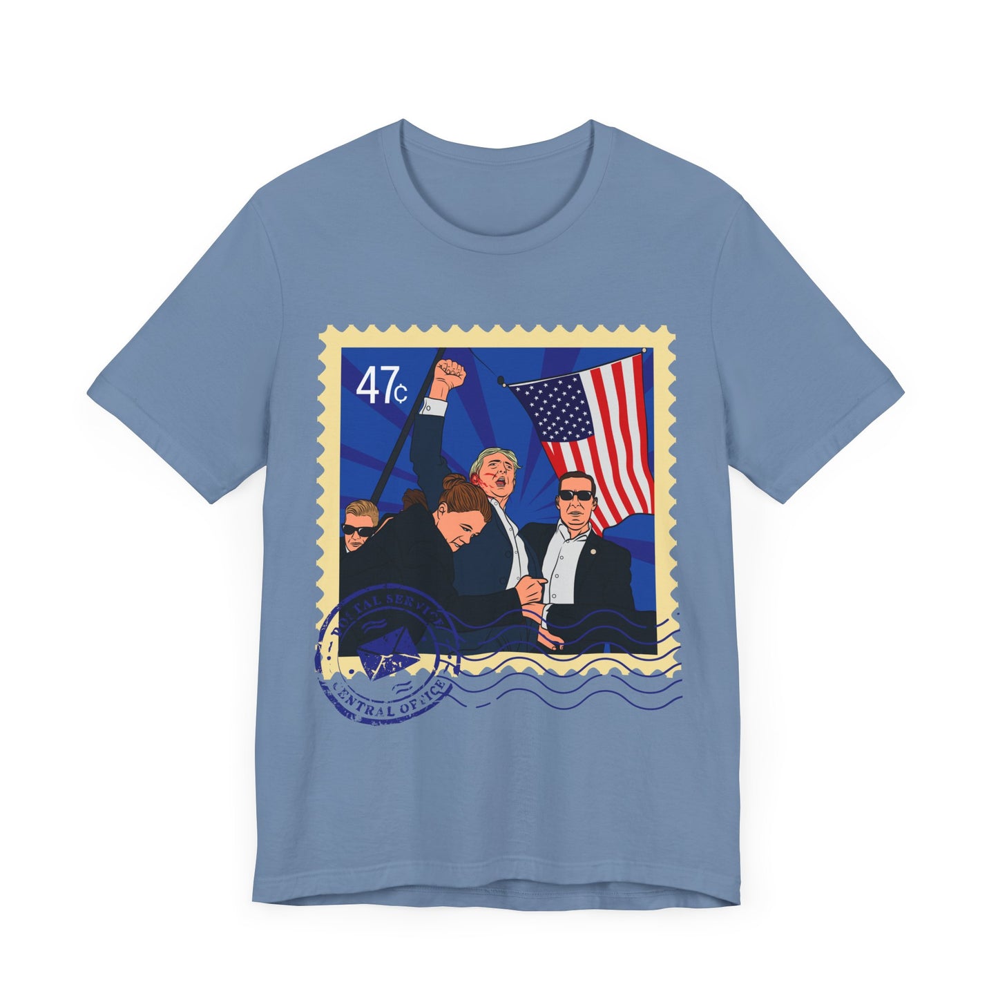 Trump 47c Assassination Defiance Pop Art Postage Stamp - Unisex T-Shirt