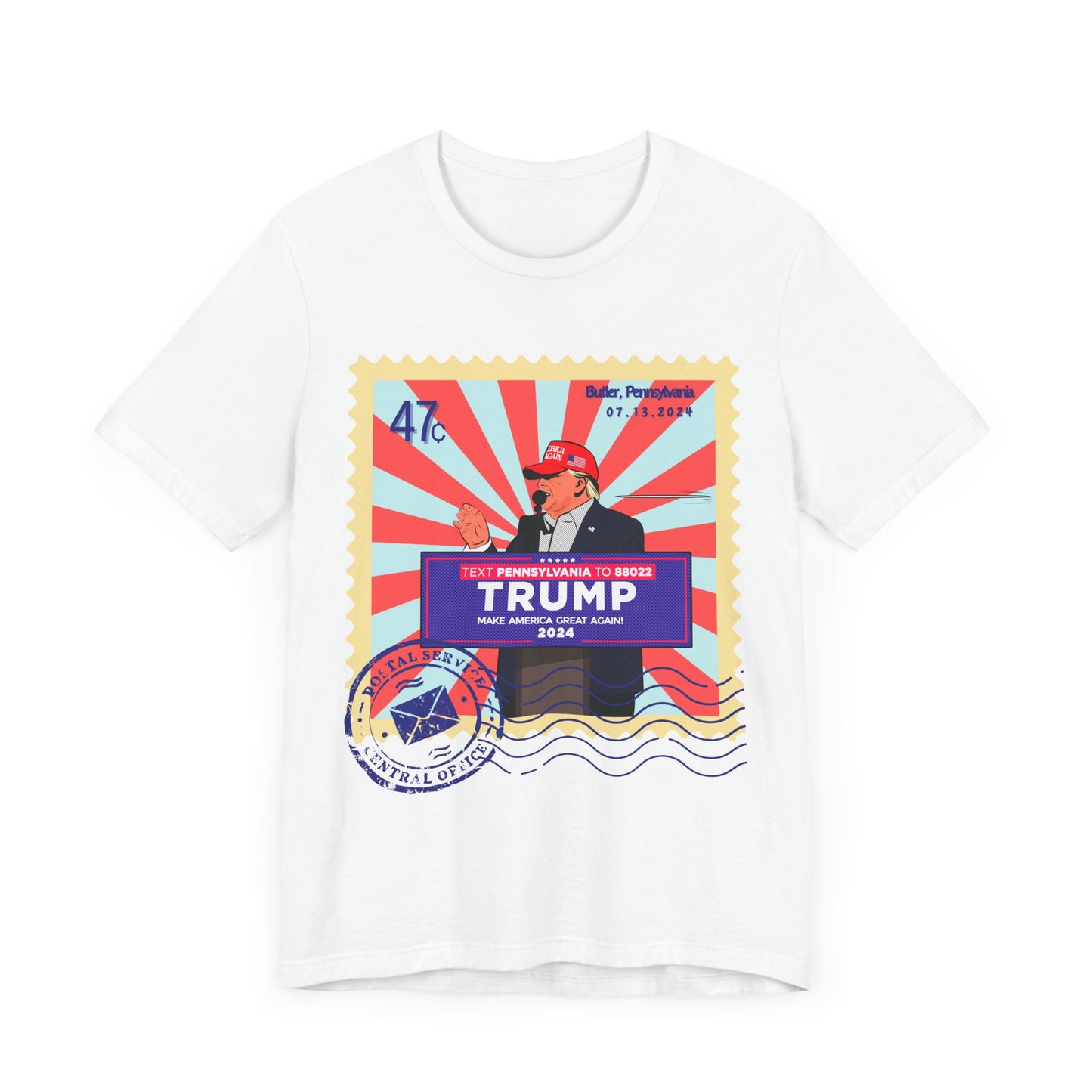 Trump 47c Bullet Dodger Postage Stamp - Unisex T-Shirt