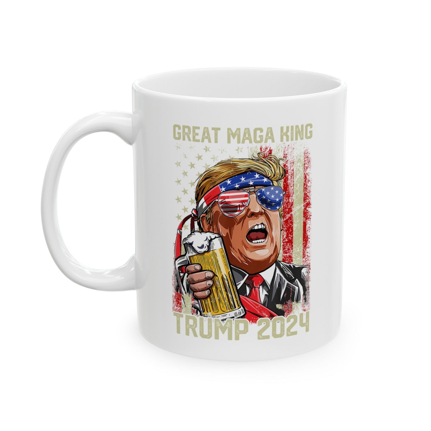 GREAT MAGA KING TRUMP 2024 - Ceramic Mug (White, 11oz) - American Apostle - 11oz