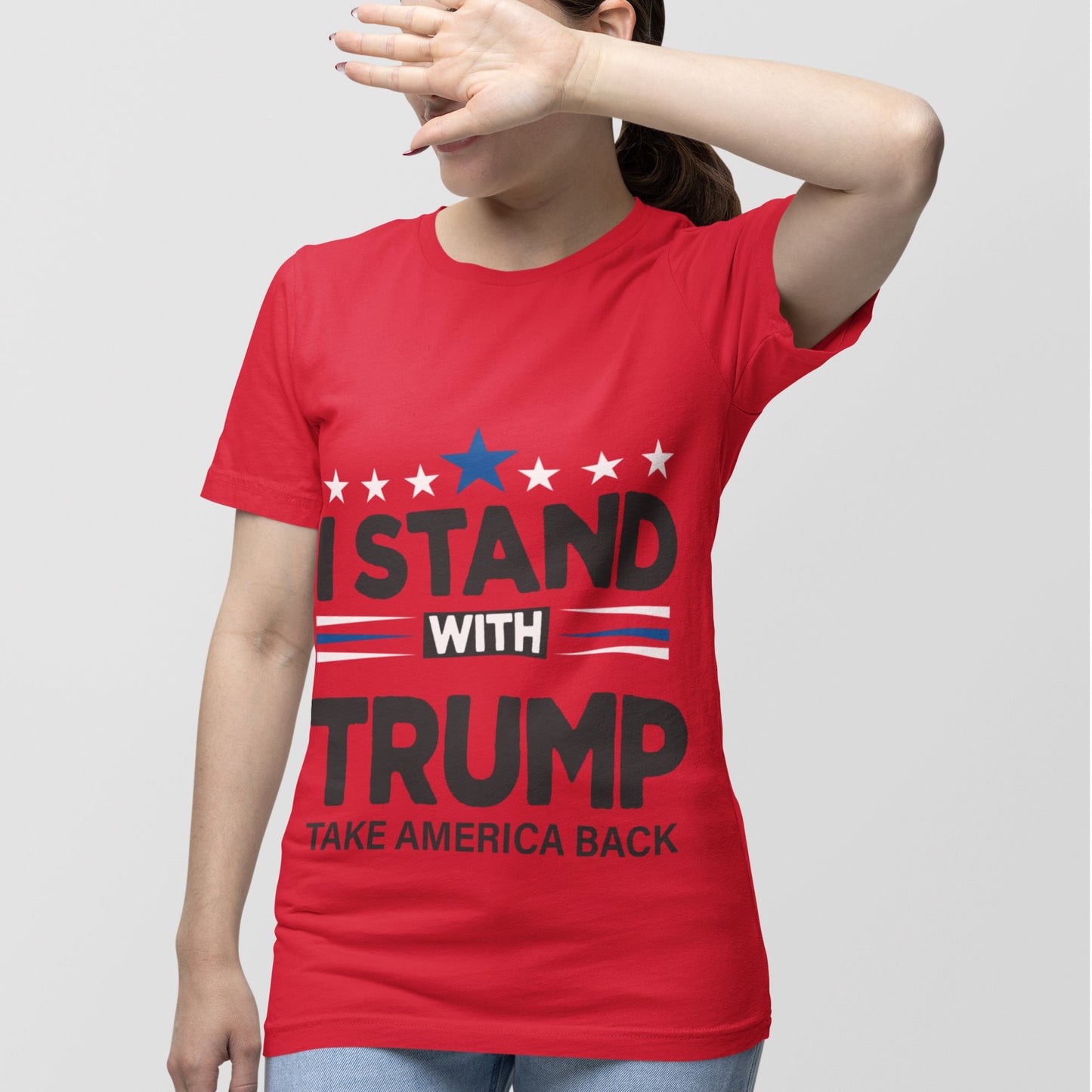 I Stand With Trump - Unisex T - Shirt - American Apostle - Red