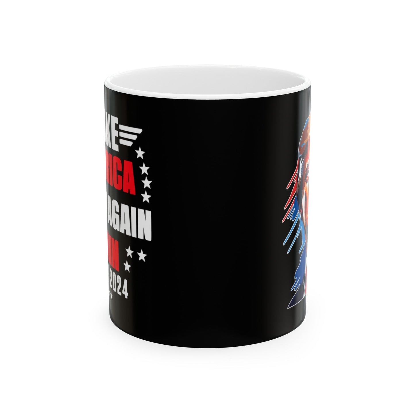 Make America Great Again Again Trump 2024 - Ceramic Mug (Black, 11oz) - American Apostle - 11oz