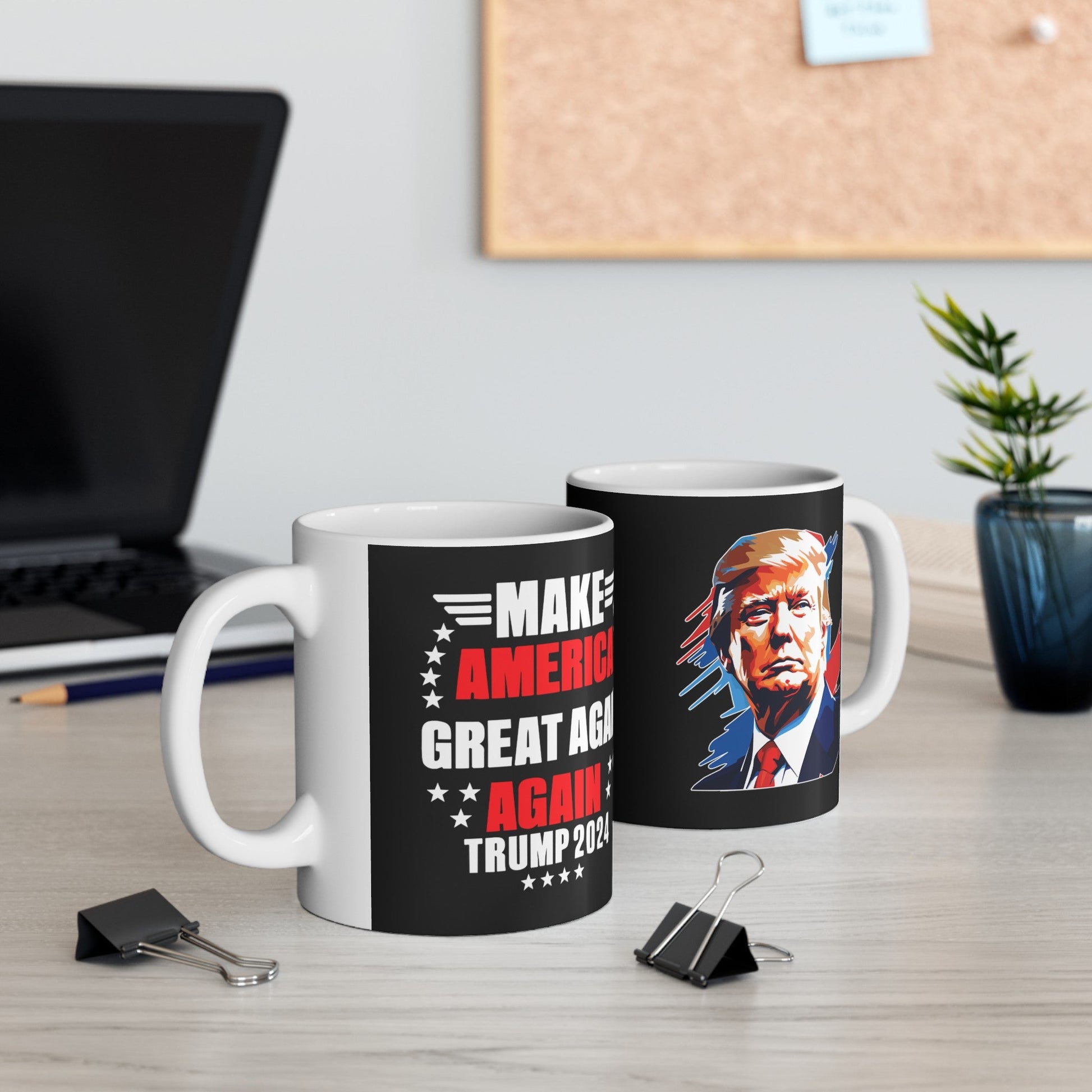 Make America Great Again Again Trump 2024 - Ceramic Mug (Black, 11oz) - American Apostle - 11oz