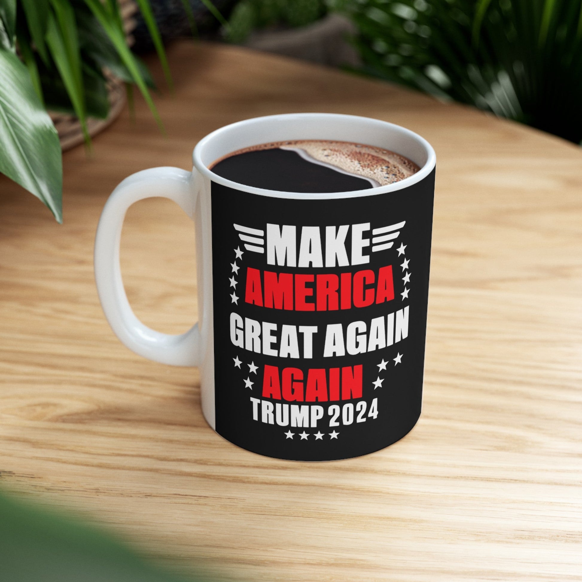 Make America Great Again Again Trump 2024 - Ceramic Mug (Black, 11oz) - American Apostle - 11oz