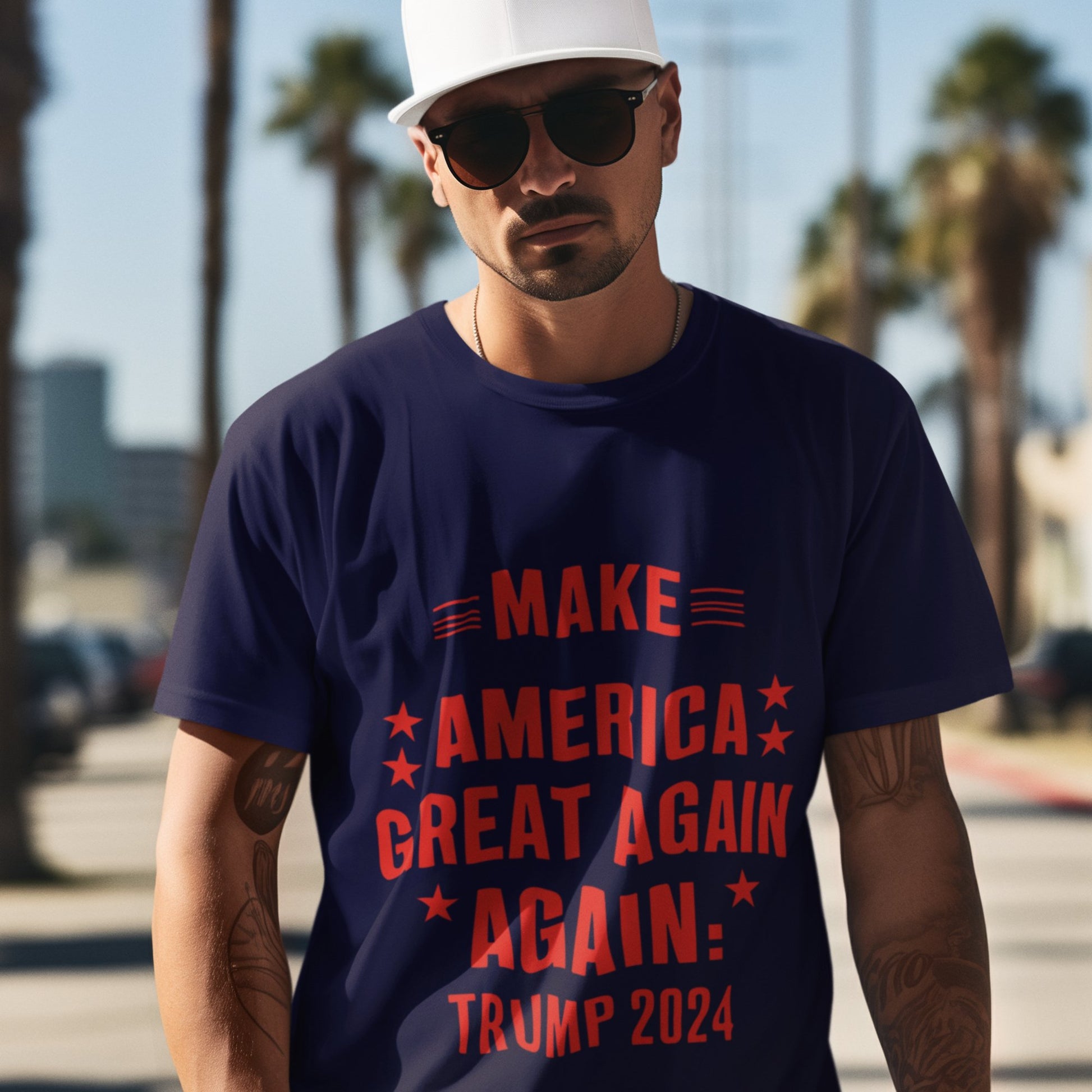 Make America Great Again, Again - Unisex T - Shirt - American Apostle - Navy