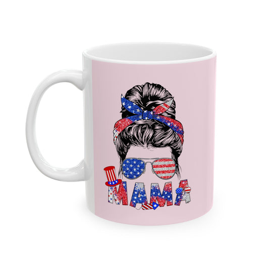 MAMA - Ceramic Mug (Light Pink, 11oz) - American Apostle - 11oz