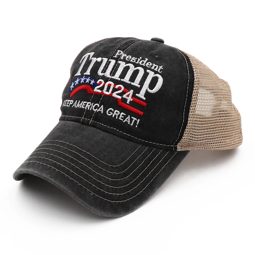 President Trump 2024 Baseball Cap - Unisex Cap - American Apostle - Black