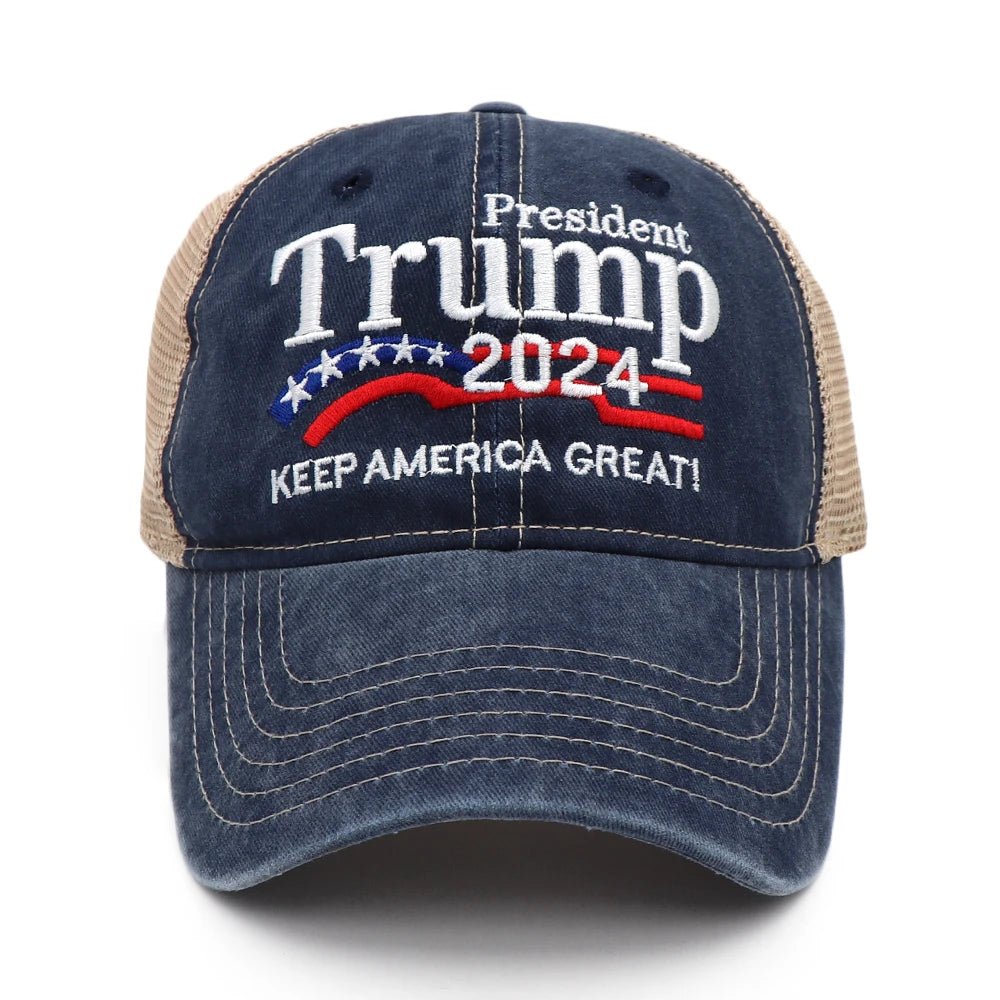 President Trump 2024 Baseball Cap - Unisex Cap - American Apostle - Navy