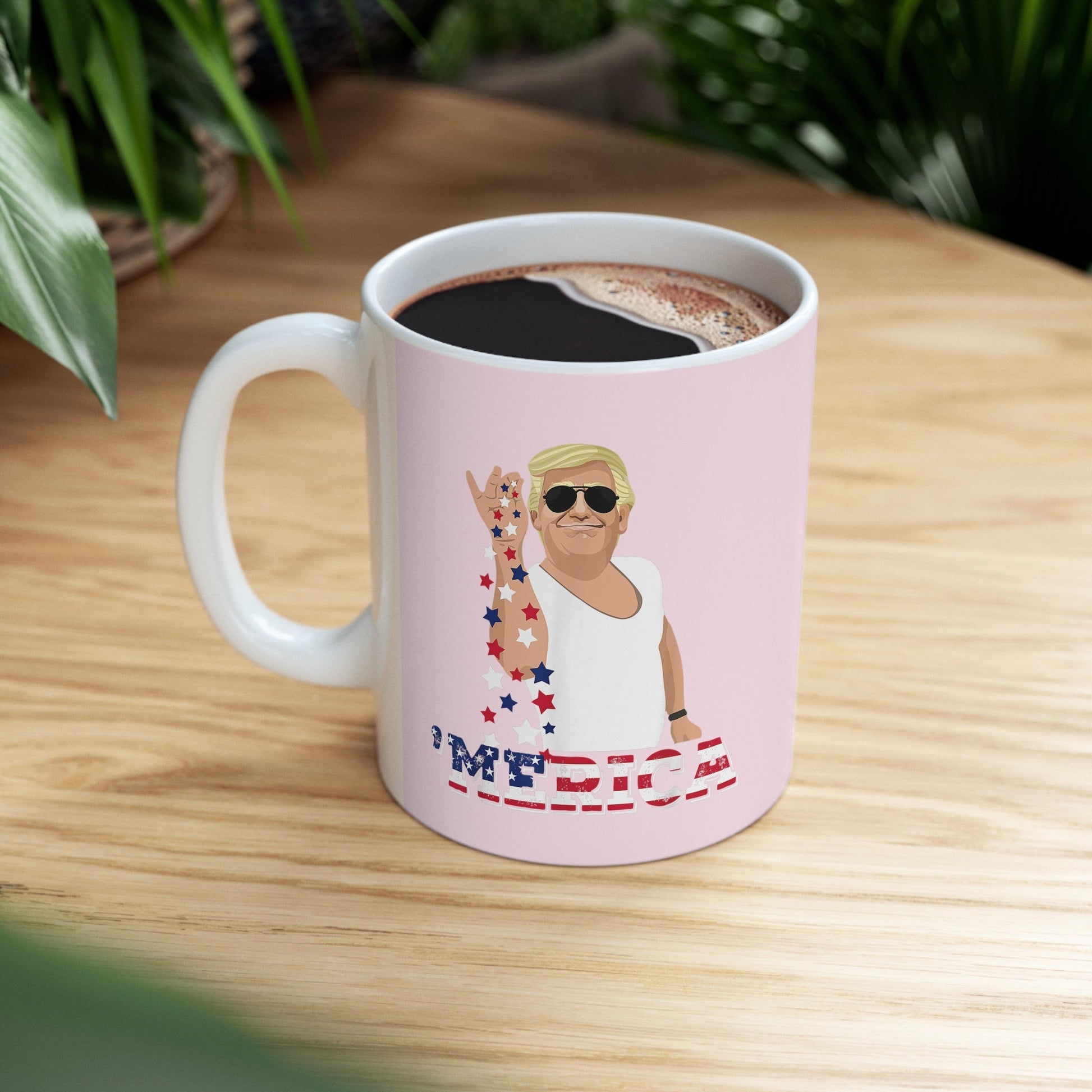 Seasoning 'MERICA Trump - Ceramic Mug (Light Pink, 11oz) - American Apostle - 11oz