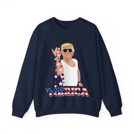 Seasoning "MERICA Trump - Unisex Sweatshirt - American Apostle - Navy