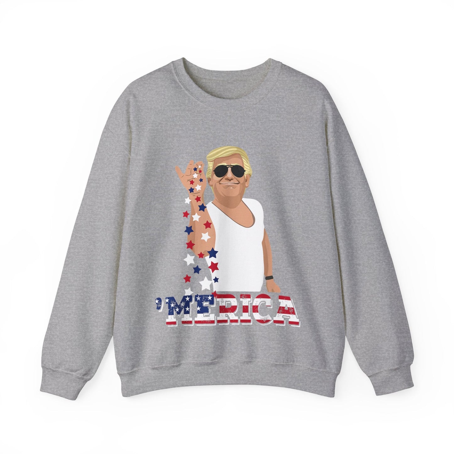 Seasoning "MERICA Trump - Unisex Sweatshirt - American Apostle - Sport Grey