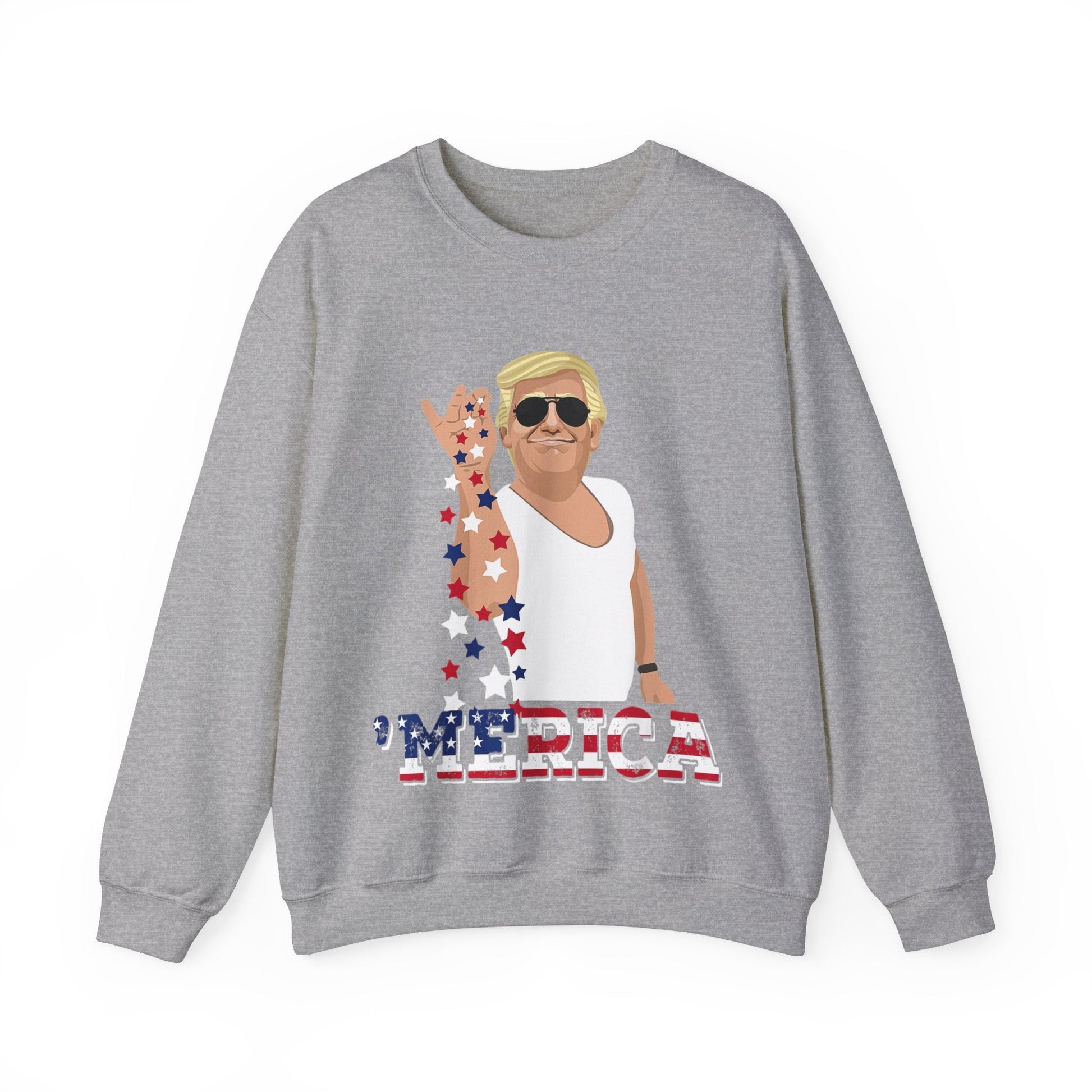 Seasoning "MERICA Trump - Unisex Sweatshirt - American Apostle - Sport Grey