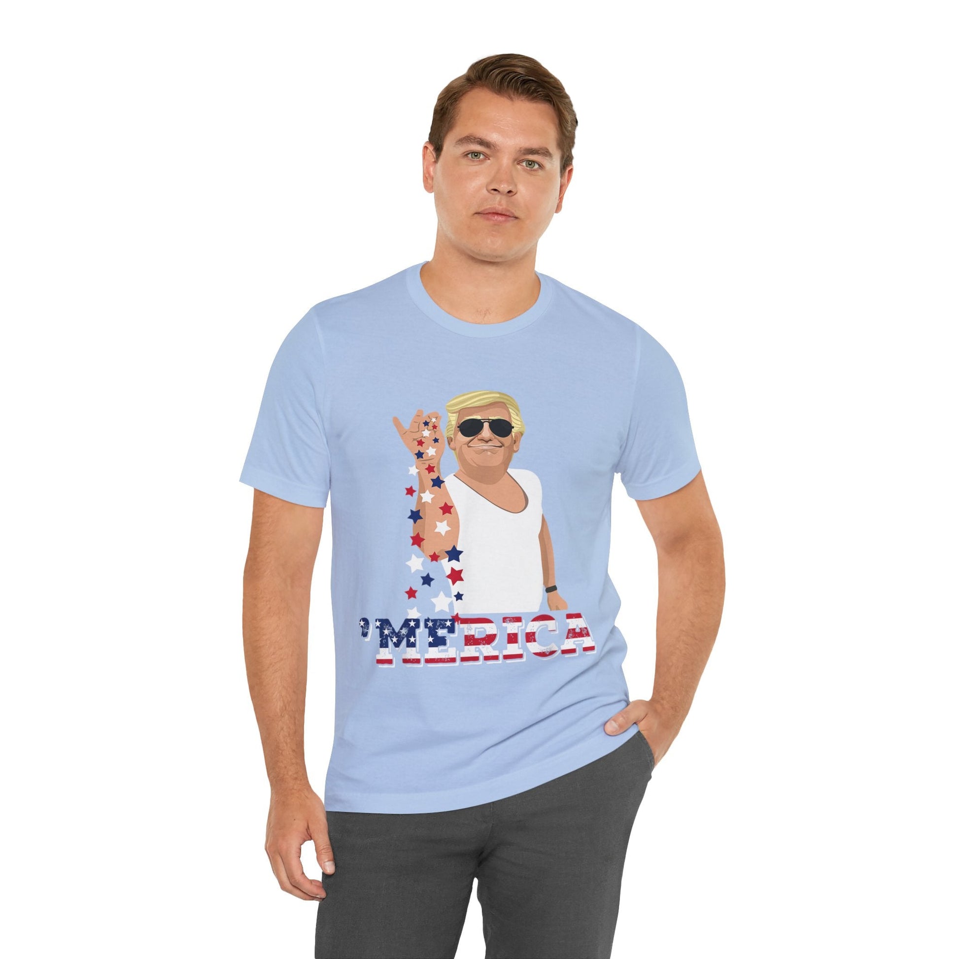 Seasoning 'MERICA Trump - Unisex T - Shirt - American Apostle - Baby Blue