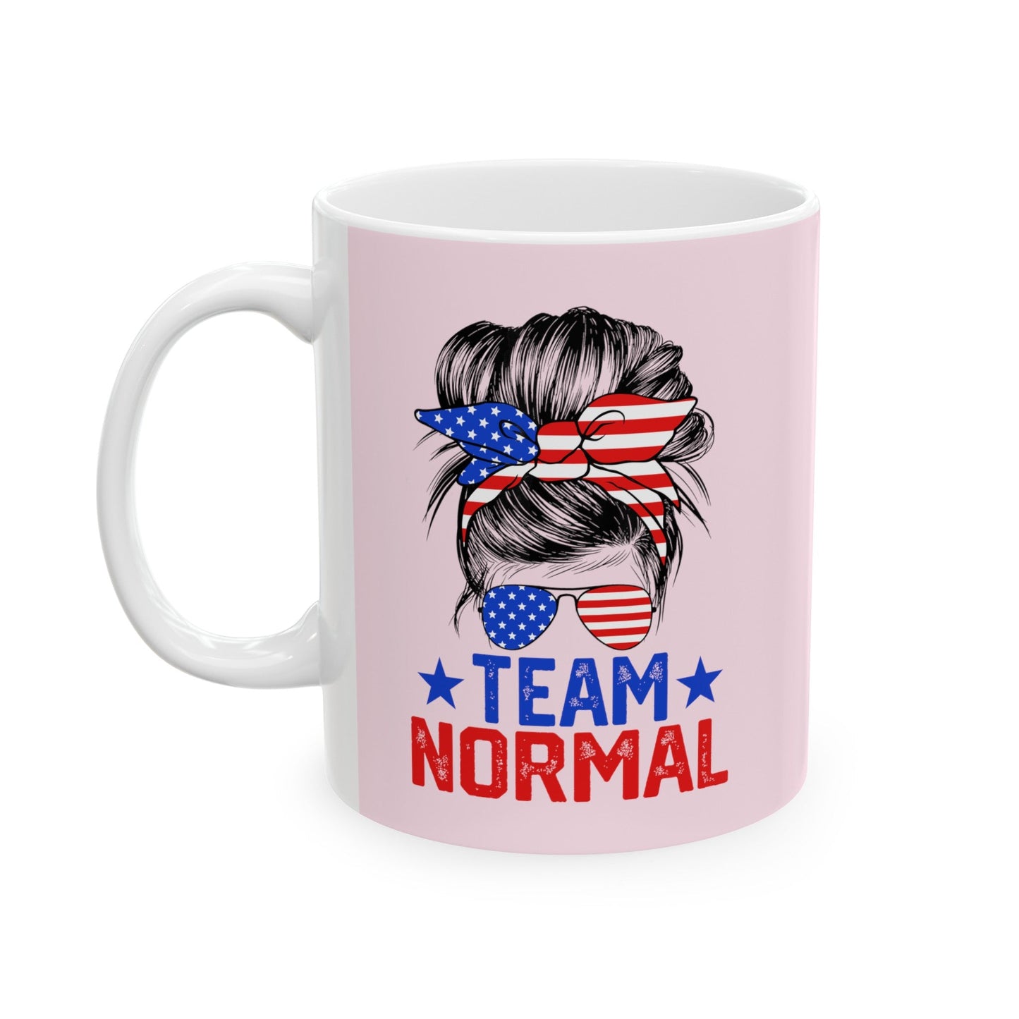 TEAM NORMAL - Ceramic Mug (Light Pink, 11oz) - American Apostle - 11oz