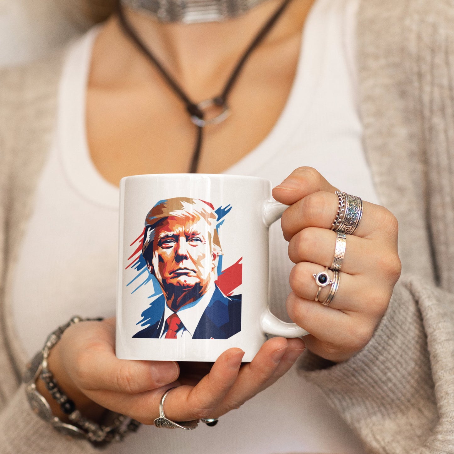 Trump 2024 Keeping America First - Ceramic Mug (White, 11oz) - American Apostle - 11oz