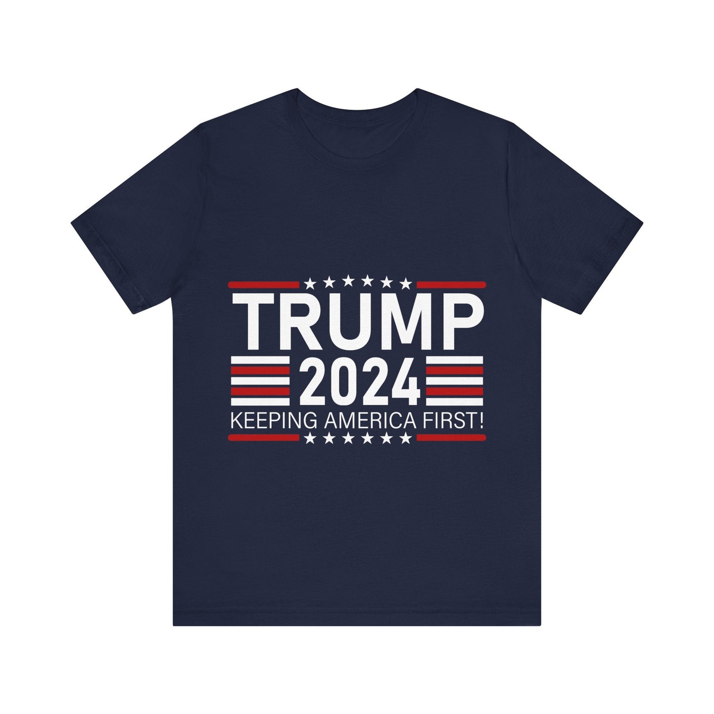 Trump 2024 Keeping America First II - Unisex T - Shirt - American Apostle - Navy