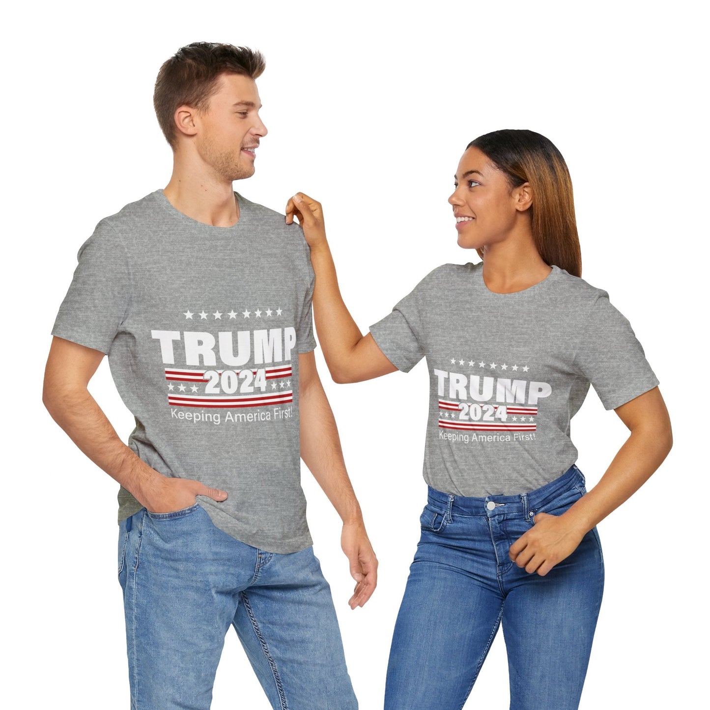 Trump 2024 Keeping America First III - Unisex T - Shirt - American Apostle - Athletic Heather