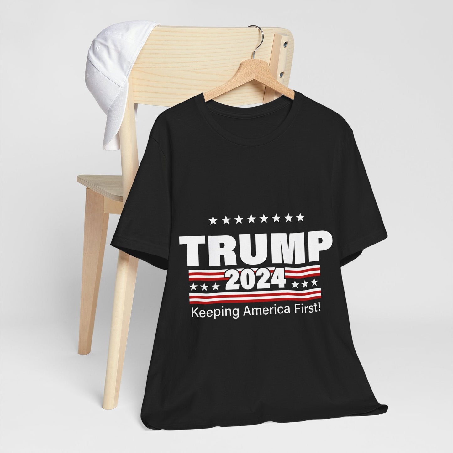 Trump 2024 Keeping America First III - Unisex T - Shirt - American Apostle - Black