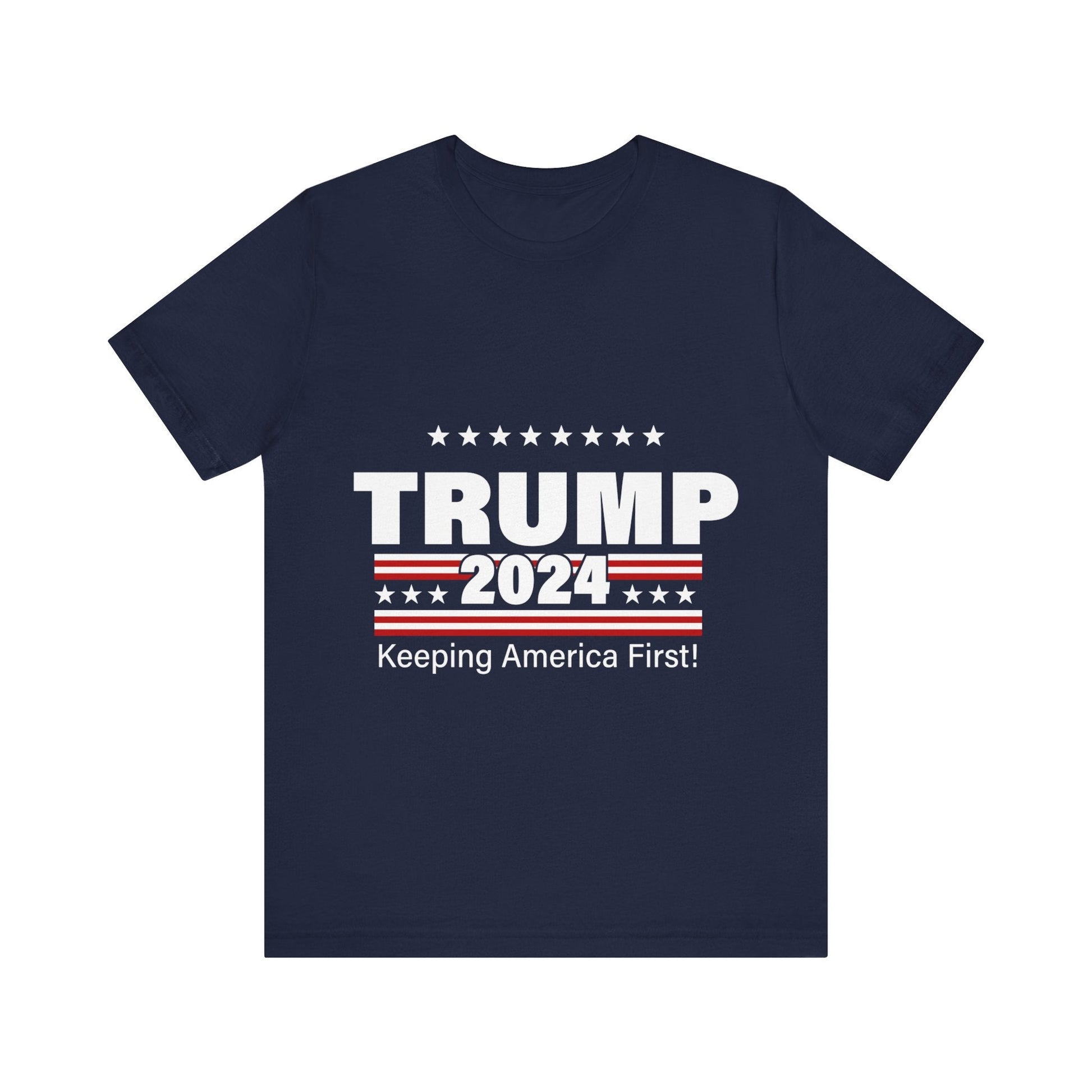 Trump 2024 Keeping America First III - Unisex T - Shirt - American Apostle - Navy