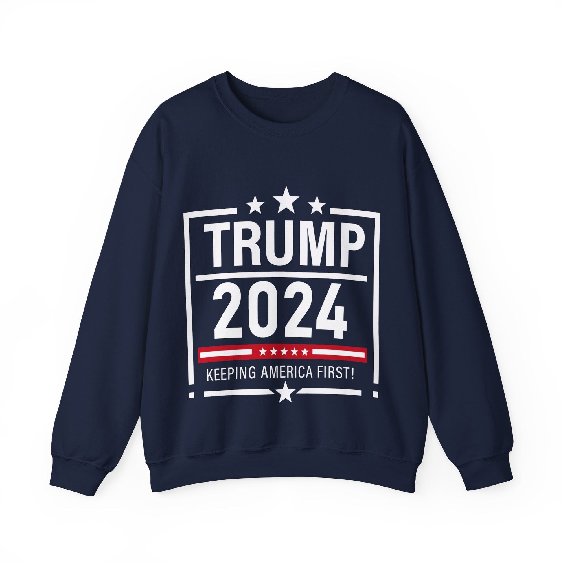 Trump 2024 Keeping America First - Unisex Sweatshirt - American Apostle - Navy