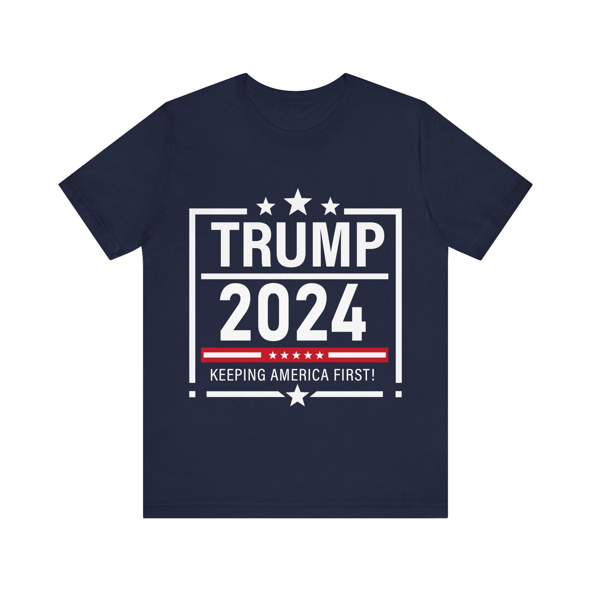 Trump 2024 Keeping America First - Unisex T - Shirt - American Apostle - Navy