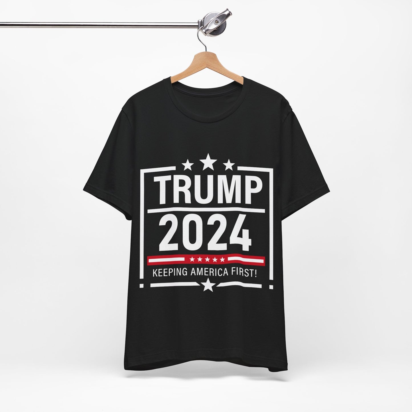 Trump 2024 Keeping America First - Unisex T - Shirt - American Apostle - Black