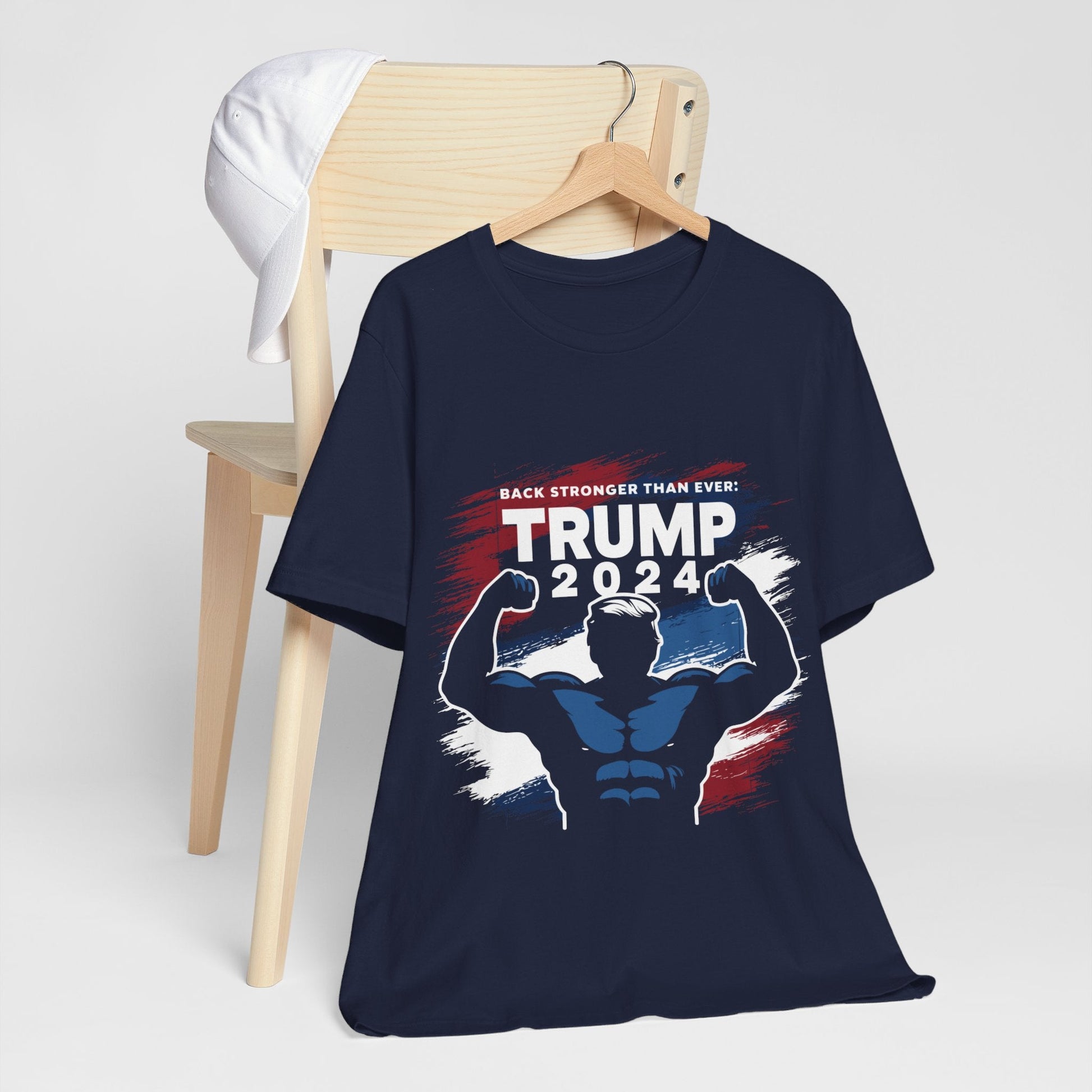 Trump 2024 Pump Muscle Shirt - Unisex T - Shirt - American Apostle - Navy