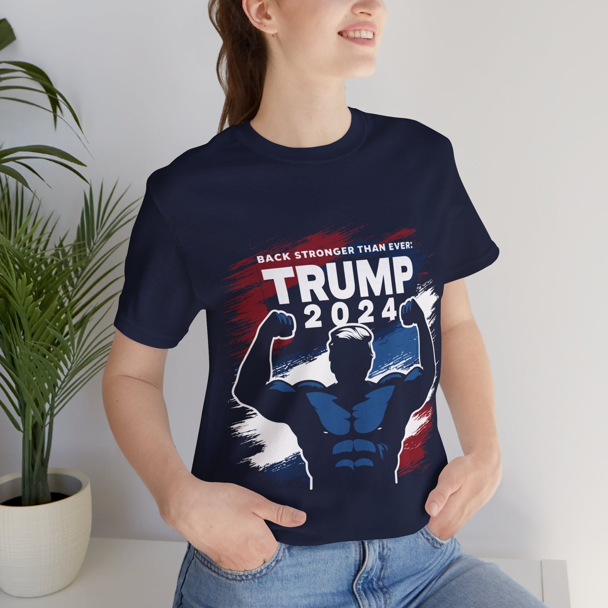 Trump 2024 Pump Muscle Shirt - Unisex T - Shirt - American Apostle - Navy