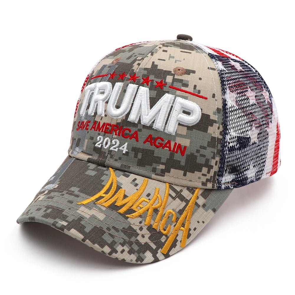 Trump 2024 Take America Back and Save America Again Cap - Unisex Cap - American Apostle - Camo - Save America Again