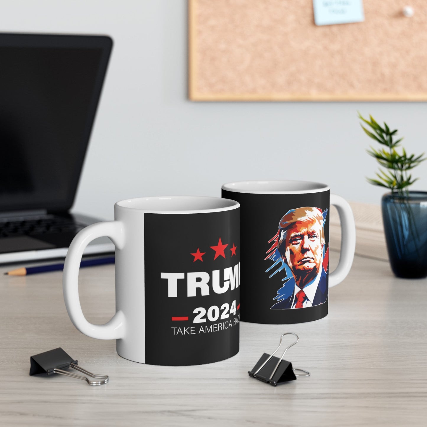 Trump 2024 Take America Back - Ceramic Mug (Black, 11oz) - American Apostle - 11oz