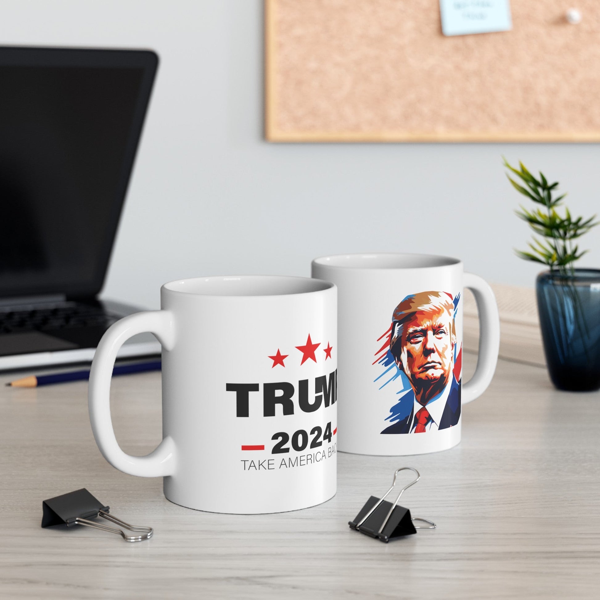 Trump 2024 Take America Back - Ceramic Mug (White, 11oz) - American Apostle - 11oz